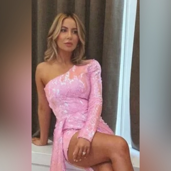 NADINE MERABI Dresses & Skirts - NWT Purple Sequin Asymmetrical Mini Dress reception Party Nadine Merabi Holiday